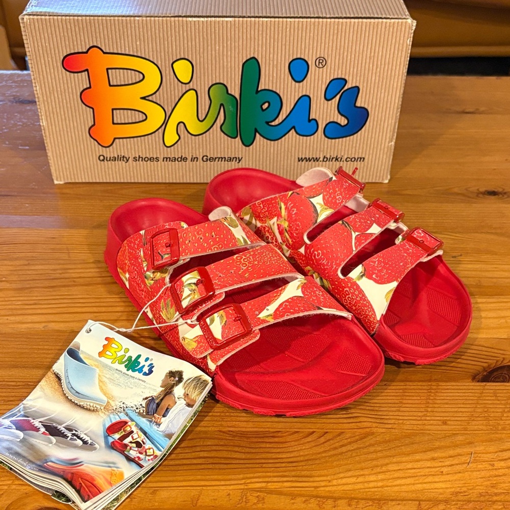 Women's Red strawberry sansibar Sandals made in Germany